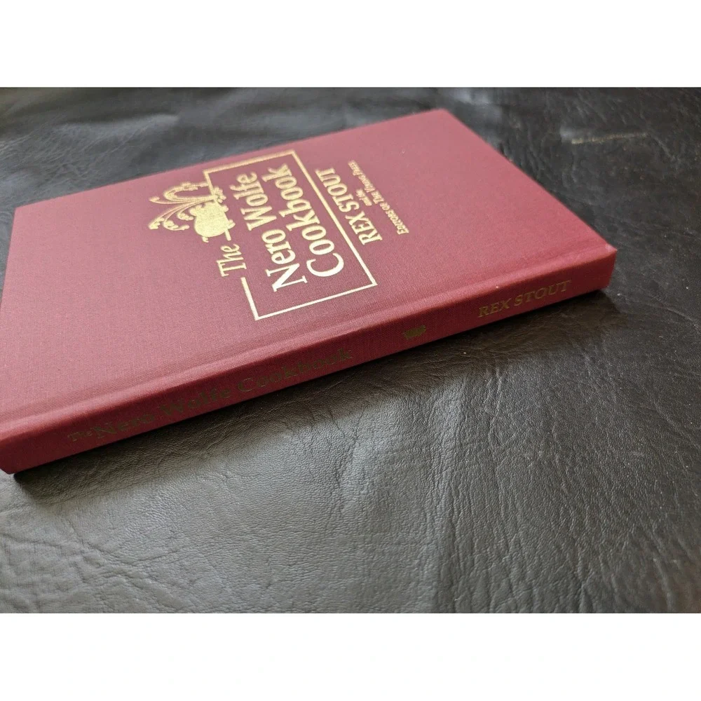 The Nero Wolfe Cookbook Rex Stout Amereon‎ House Hardcover Red Gold Gilt